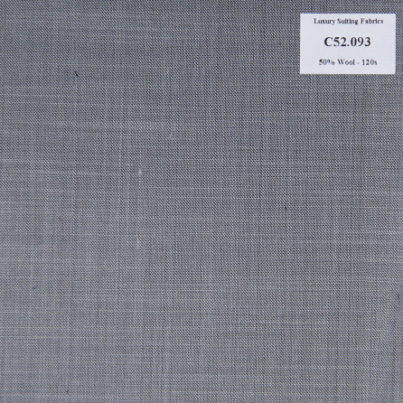 C52.093 Kevinlli V3 - Vải Suit 50% Wool - Xám Trơn